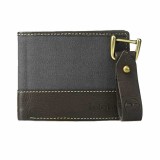 Cumpara ieftin Set portofel pentru barbati Timberland piele/textil + breloc Canvas &amp; Leather Billfold, Maro/Albastru