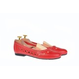 Balerini dama casual din piele naturala rosie - FLO2R