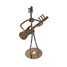 Ornament decorativ, Muzicant din metal, Nergu, 13 cm, 356XD-6