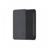Husa iPhone X / XS Meleovo Smart Flip Black (spate mat perlat si fata cu aspect metalic)
