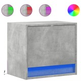 Cumpara ieftin Noptiere montate pe perete cu lumini LED, 2 buc., gri beton