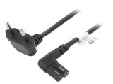 Cablu Alimentare 1m IEC C7 - CEE 7/16 Unghiular, Goobay