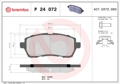 BREMBO P 24 072 PRIME LINE set placute frana,frana disc