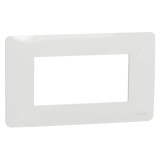 Rama Schneider Electric Noua Unica NU210418, 4 module, alb, pentru priza / intrerupator
