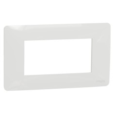 Rama Schneider Electric Noua Unica NU210418, 4 module, alb, pentru priza / intrerupator