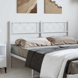 VidaXL Tăblie de pat metalică, alb, 150 cm