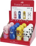 Ascutitoare simpla cu radiera animale Faber Castell, Lecom