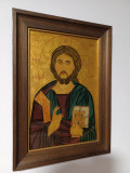 Domnul Iisus Hristos-Icoana pe sticla stil mozaic