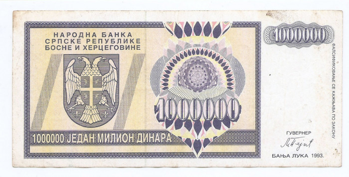 Croatia 1.000.000 Dinari 1993 (Krajina - Knin) - AA1526439, B11, P-R10