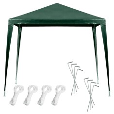 Pavilion gradina 250x250x255 cm, structura metalica cu 4 picioare, acoperis PE 90g/mp, verde Household NewTrend