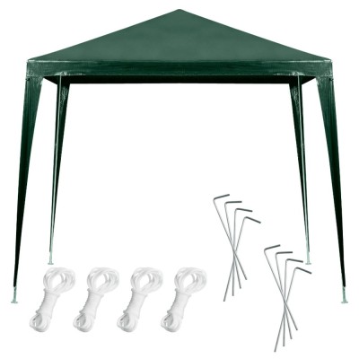 Pavilion gradina 250x250x255 cm, structura metalica cu 4 picioare, acoperis PE 90g/mp, verde foto