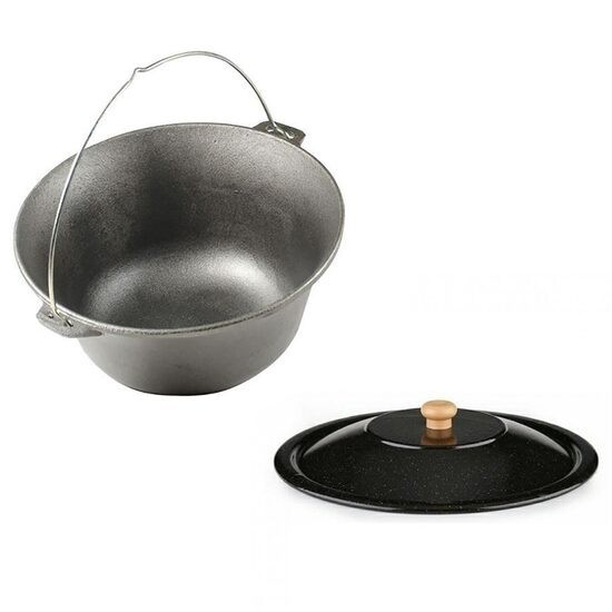 Set ceaun fonta cu capac emailat, 14.5 L, Premium