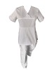 Costum Medical Pe Stil, Alb cu Elastan cu Garnitură stil Japonez, Model Sanda - 2XL, S