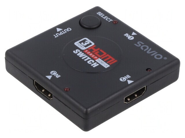Switch HDMI Negru 3 Intrări 1 Ieșire