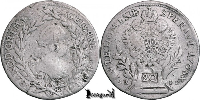 1778 (1765) BN SK-PD, 20 Krajc&aacute;r - Francisc I - Regatul Ungariei
