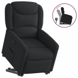 VidaXL Fotoliu rabatabil cu ridicare pe verticală, negru, textil