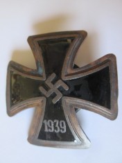 Rara! Germania nazista insigna Crucea de Fier 1939,dimensiuni:43,5 x 43 mm,greutate:19,50 grame