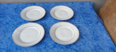 Apulum Fine Porcelain | 4 farfurii albe | 22 cm foto