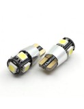 Led auto T10, Alb cu 5 SMD, Canbus cu radiator, Xenon Bright