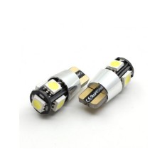 Led auto T10, Alb cu 5 SMD, Canbus cu radiator