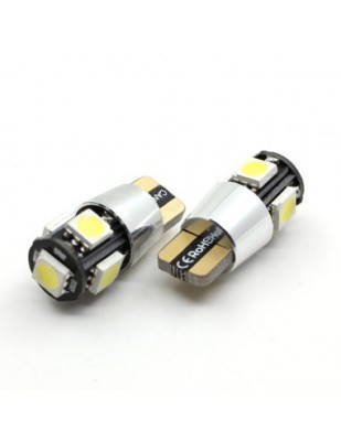 Led auto T10, Alb cu 5 SMD, Canbus cu radiator foto
