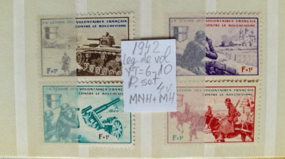 1942 France Borodino YT=6-10 p.set 4 val MNH+MH foto