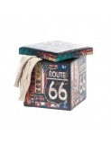 Taburete cu spatiu depozitare, Design, MDF/ Piele ecologica, 100 kg, 38 x 38, Route 66