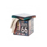 Taburete cu spatiu depozitare, Design, MDF/ Piele ecologica, 100 kg, 38 x 38, Route 66