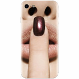 Husa silicon pentru Apple Iphone 8, Finger Purple Nailpolish Girl Lips