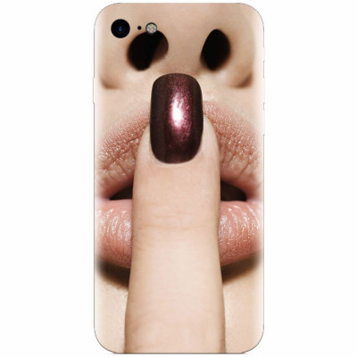 Husa silicon pentru Apple Iphone 5c, Finger Purple Nailpolish Girl Lips foto
