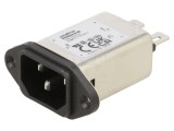 Conector alimentare AC SCHAFFNER, 6A, 250V AC, soclu tată