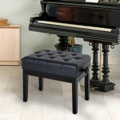 HomCom Scaun Bancu?a pentru Pian cu compartiment depozitare, inal?ime reglabila 54.5x33x48-58cm, Negru, foto