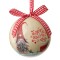 Ornament Brad Crăciun Gmone Căciulă, Glob Colorat, Ecru, 7.5cm, Decorativ