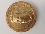 MEDALIE bronz aurit NICHITA STANESCU - 60 de ani de la nasterea poetului . Gravor C. Dumitrescu , anul 1993 . Splendida