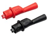 Bornă crocodil 10A neagră/roşie prindere max.8mm