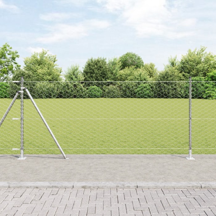 Gard Hexagonal vidaXL 0,8x10 m Oțel Galvanizat