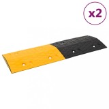 Prag limitator de viteza galben si negru, 97x32,5x4 cm, cauciuc GartenMobel Dekor, vidaXL