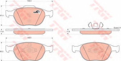 Set placute frana,frana disc FORD FOCUS Combi (DNW) (1999 - 2007) TRW GDB1532 foto