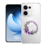 Husa antisoc pentru oppo reno13, airbag, pink wreath 10, clear