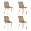Set 4 scaune bucatarie/living, Artool, Lava, catifea, metal, maro, 45x55x86 cm, Leobert