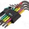 Set chei Torx&reg;, Torx&reg; cu protec&amp;#355;ie, o&amp;#355;el, TX10, TX15, TX20, TX25, TX27, TX30, TX40, TX08, TX09, lungime {{Lungime totala}}, WERA - 050243350