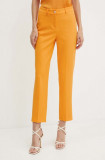 Morgan pantaloni PRELI.F femei, culoarea portocaliu, mulata, high waist, PRELI.F