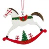 Ornament Brad de Crăciun, Model Calut Balansoar, Lemn, 12x9 cm, Multicolor, Oem