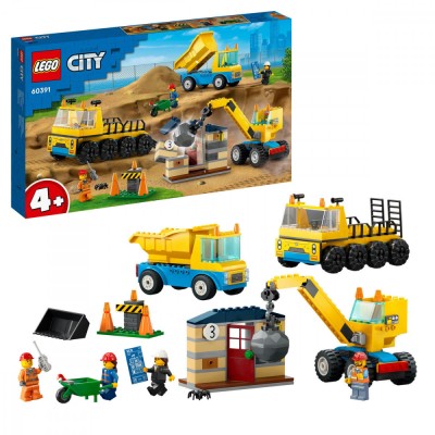 LEGO Camioane de constructie si macara cu bila pentru demolari Quality Brand foto