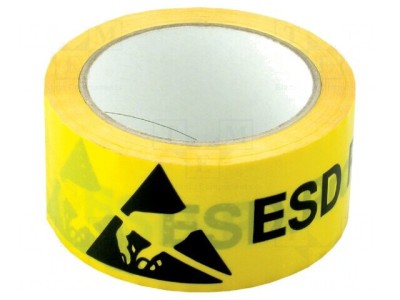 Bandă de avertizare ESD PVC 33m x 50mm foto