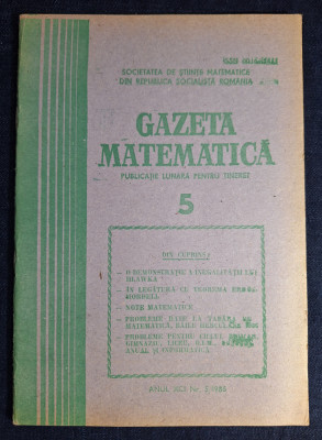 Carte - Gazeta Matematica, anul XCI, nr. 5, mai 1986 foto