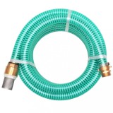 Furtun de aspiratie, conectori de alama, 7 m, 25 mm, verde GartenMobel Dekor