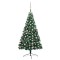 Jumatate brad Craciun pre-iluminat cu set globuri verde 150 cm