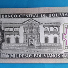 1000 Bolivianos anul 1982 Bancnota veche Bolivia