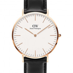 Daniel Wellington ceas Classic 40 Sheffield RG femei, culoarea negru